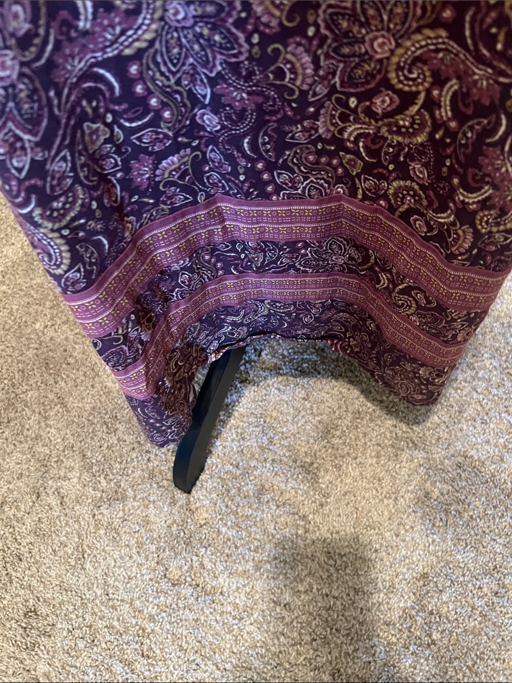 Women's Purple Paisley Maxi Dress with Scoop Neck and Long Sleeves Size Large - Picture 2 of 11